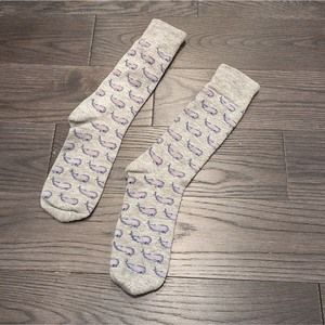 Nantucket Whale High Socks, Sz S Women's